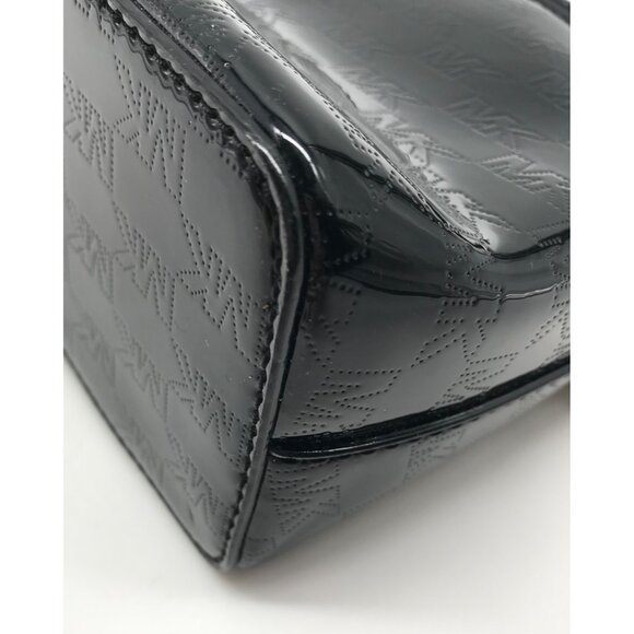 Michael Kors Black Cindy Patent Leather Large Dome Crossbody Bag - Picture 8 of 11